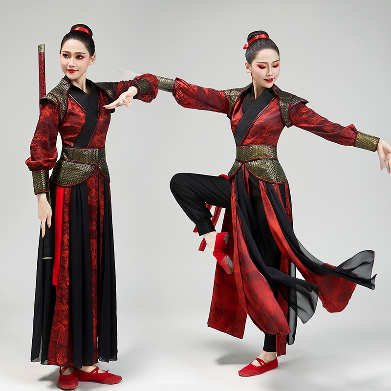 古装汉服骁侠客行象王行舞蹈服装武侠剑舞中国风打鼓演出服女套装