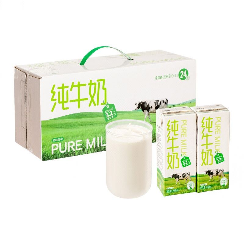 叮咚定制纯牛奶 200mL*24盒/箱