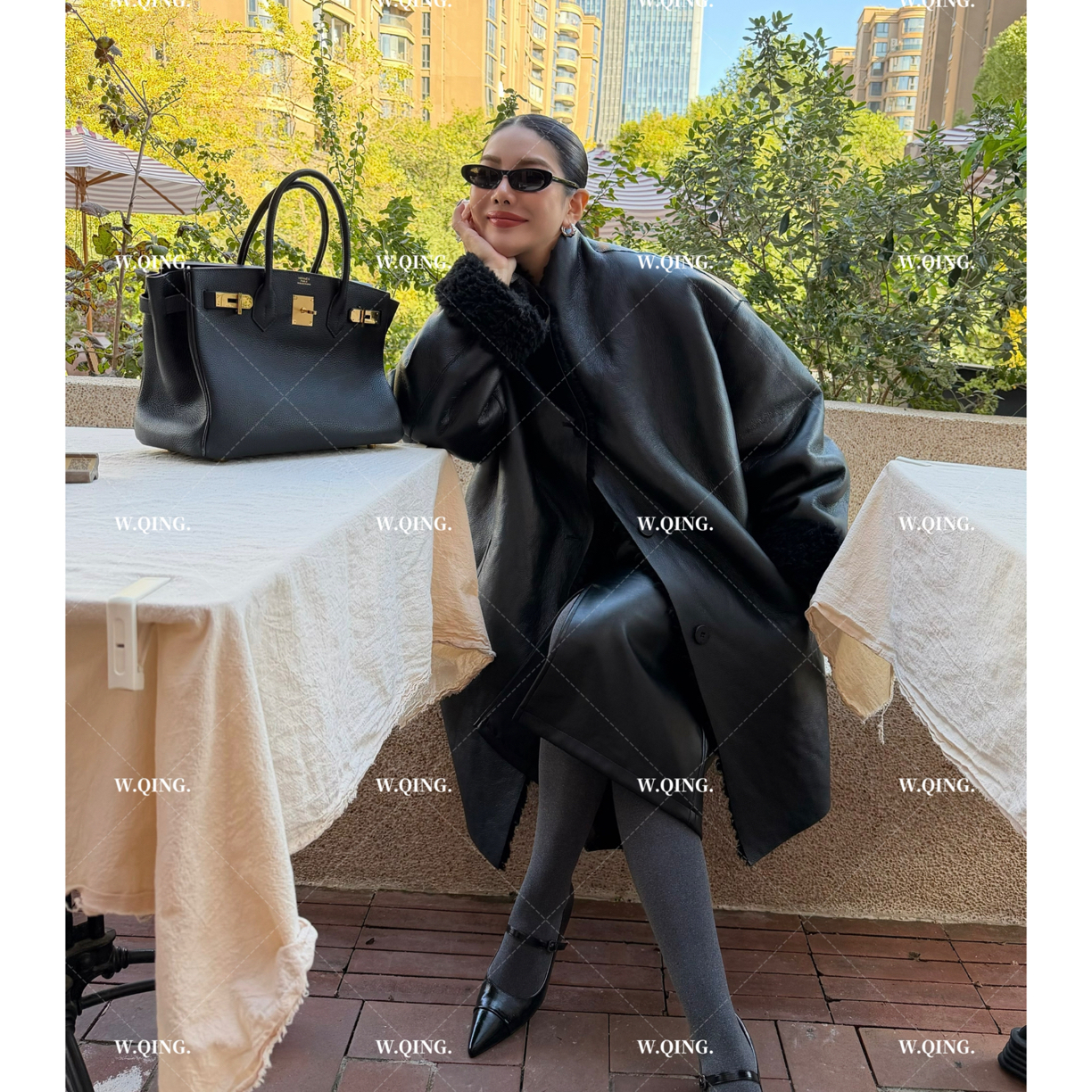 【W.QING】“两面神”羊毛加厚保暖时髦百搭简约廓形外套女冬