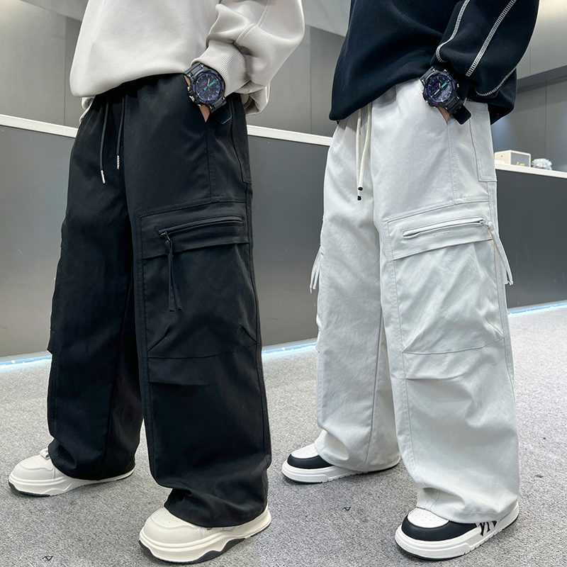 男童秋装新款工装休闲裤2025帅气儿童春秋中大童韩版男孩裤子7141