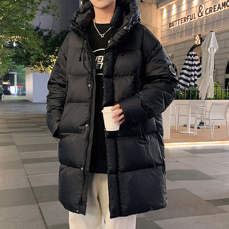 冬季潮流时尚中长款羽绒服男士正品爆款防寒保暖连帽男女同款外套