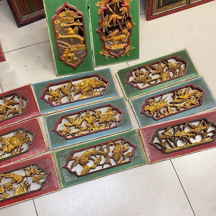 子***3香榧木茶室空间老木雕花