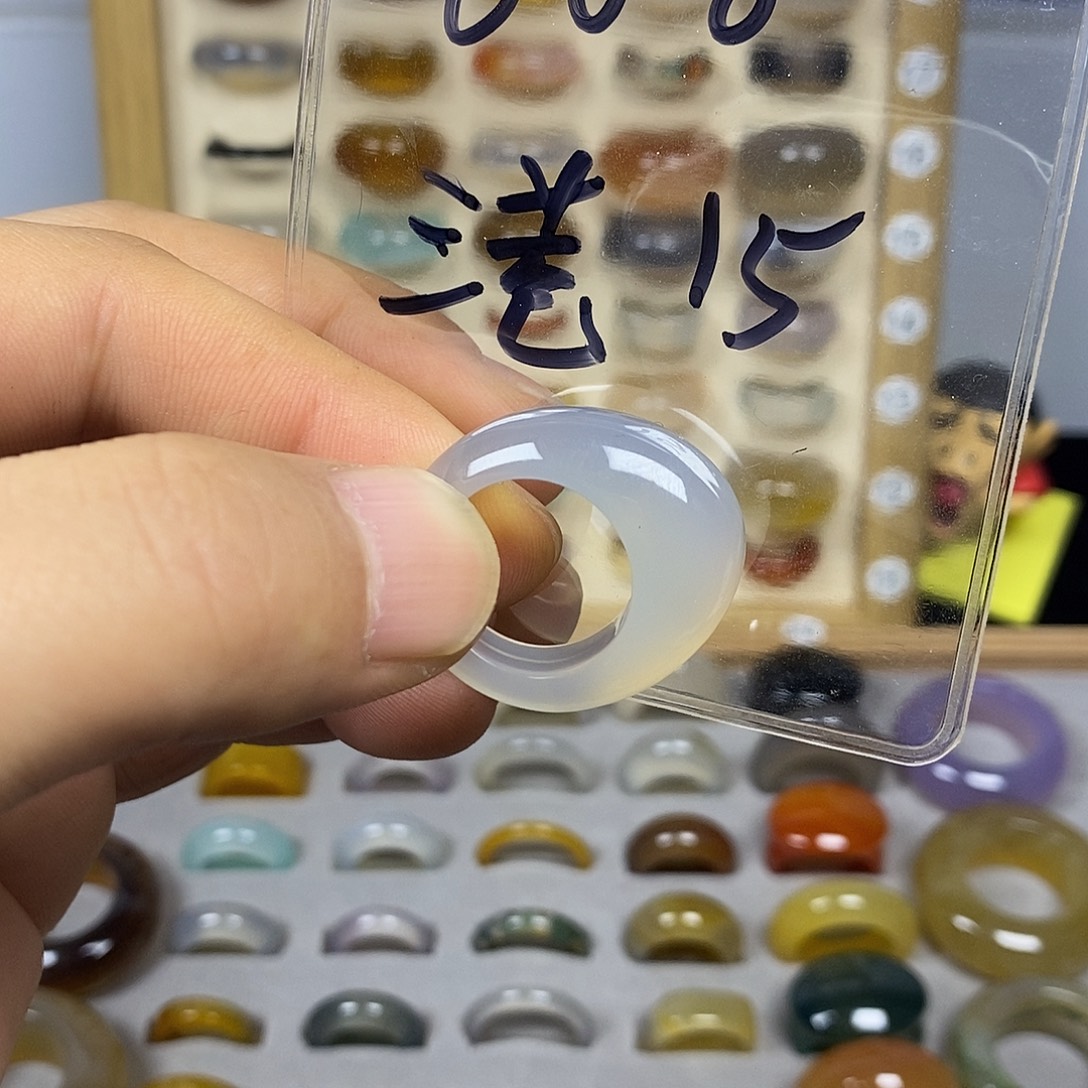 玛瑙/玉髓合金戒指港码15直径17.2确认尺码不退不换