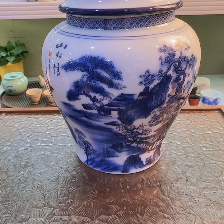 青花瓷器茶具套装旅行茶具茶叶罐