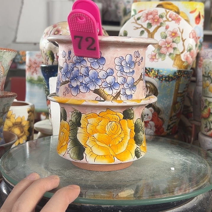 满38包邮景德镇手绘花盆性价比超高