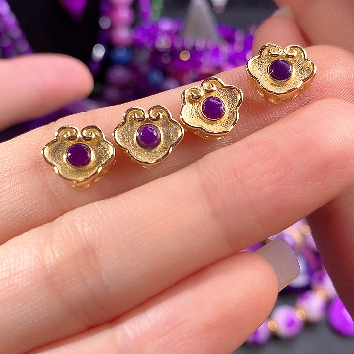 苏纪石（舒俱来）配件银S925镀金镶嵌