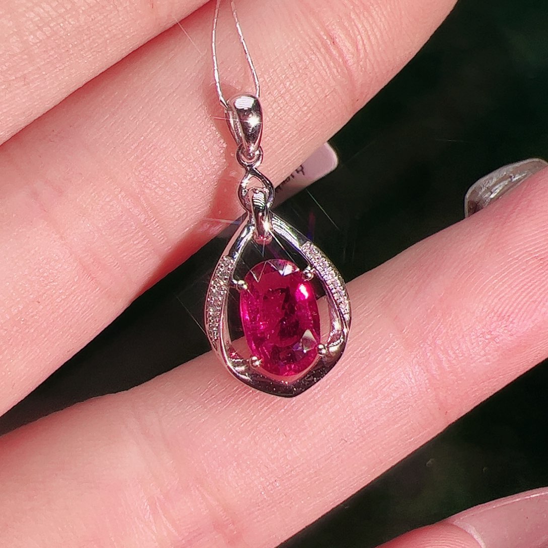 碧玺碧玺吊坠18K金镶嵌