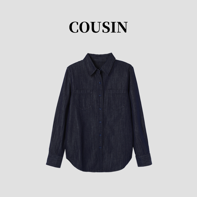 棉质休闲长袖衬衫时尚百搭简约轻奢外套  2155