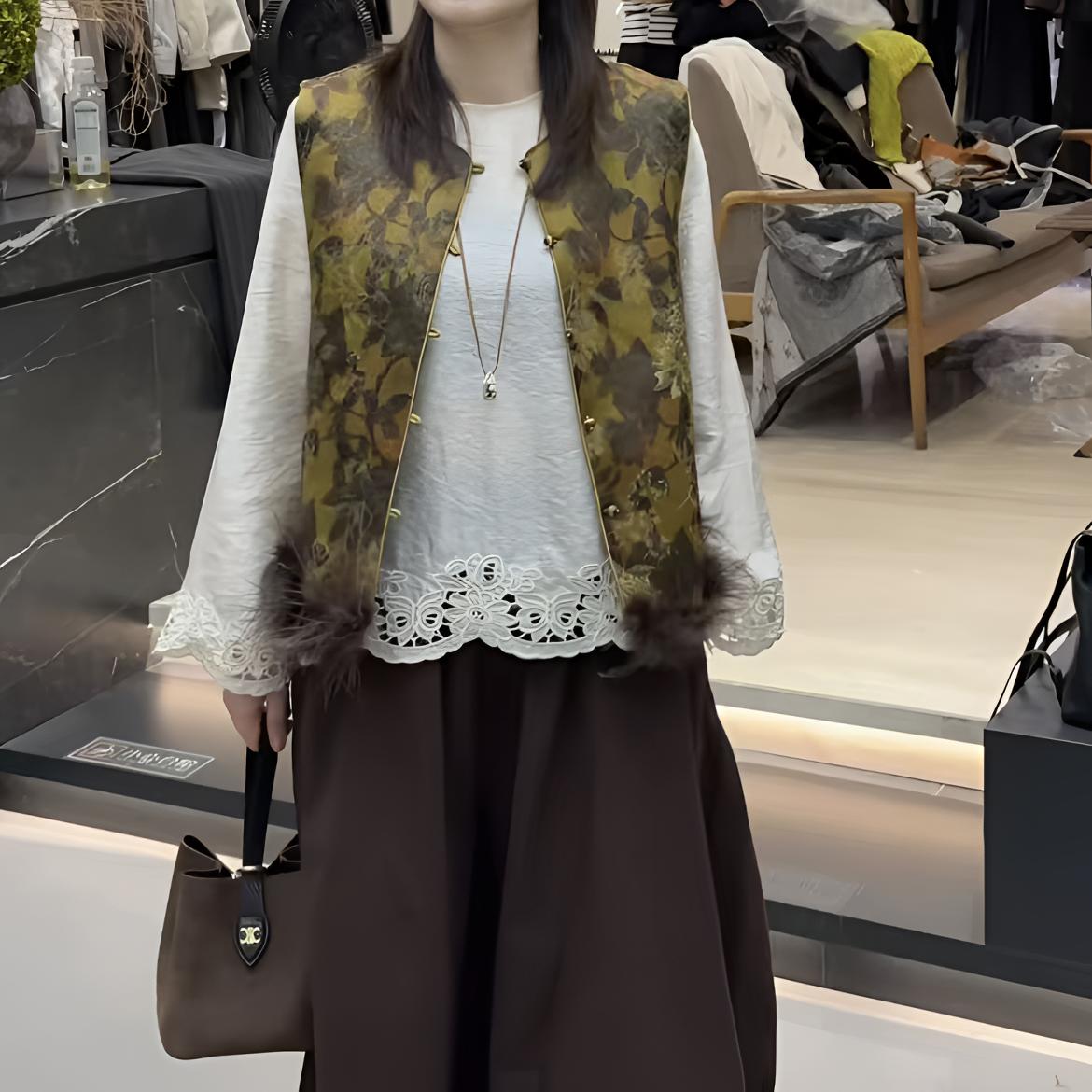 莹莹精选(^-^)秋季新中式国风文艺气质返潮复古国朝文化女士马夹