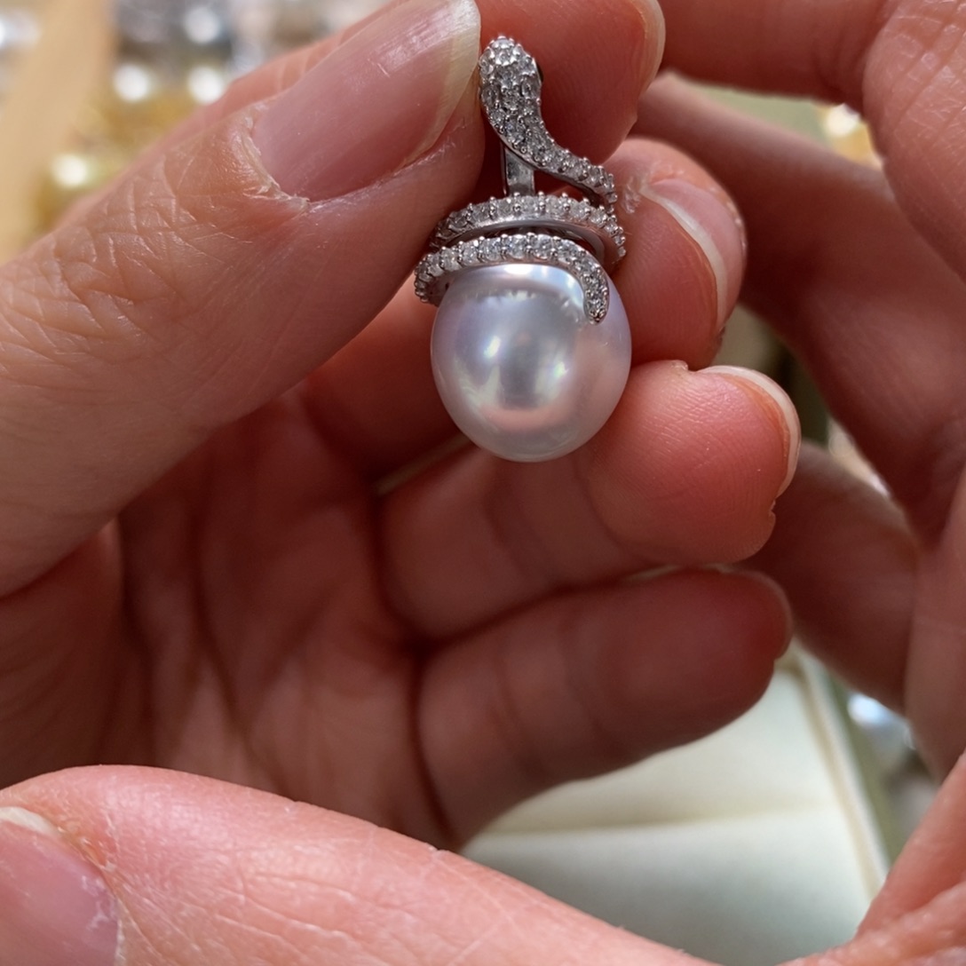 海水珍珠颈饰银S925镶嵌