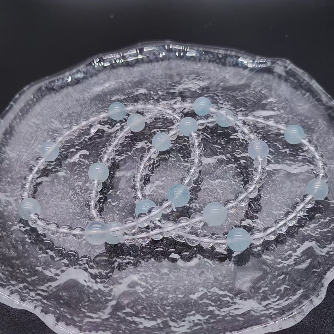 硕夏天然海蓝宝7-8mm设计款手链多样性发其一SX380