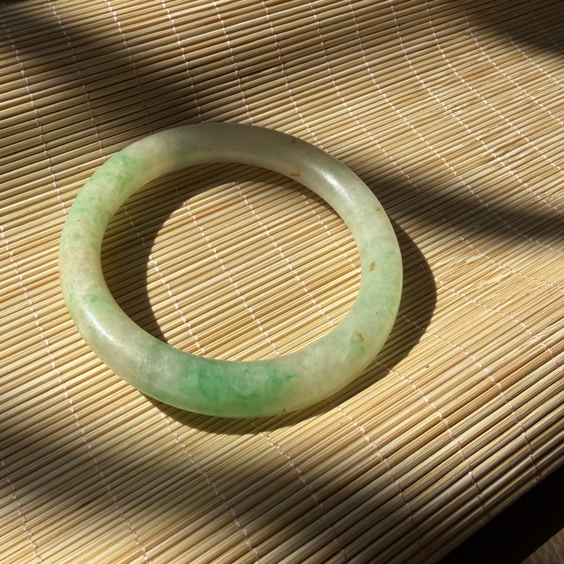 【汉承】黄加绿老翡翠手镯