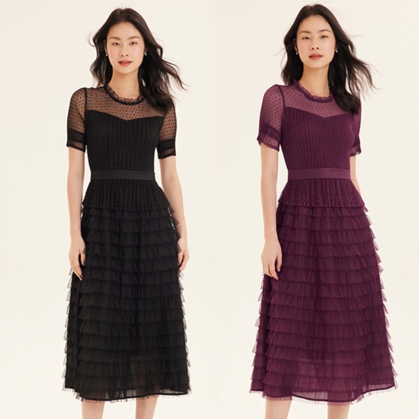 【招牌蛋糕裙】歌莉娅 夏季轻薄 压褶弹力显瘦蛋糕裙 194K4BBI0
