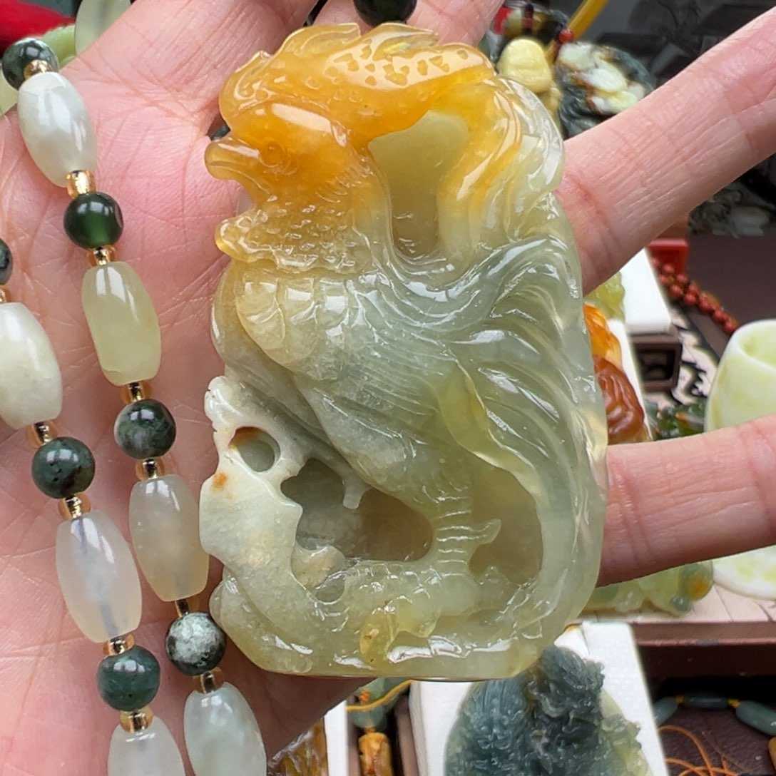 岫玉未镶嵌挂件挂件