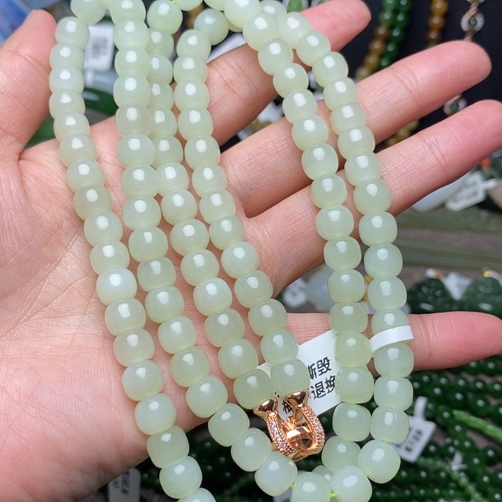 和田玉未镶嵌手链卡8 108