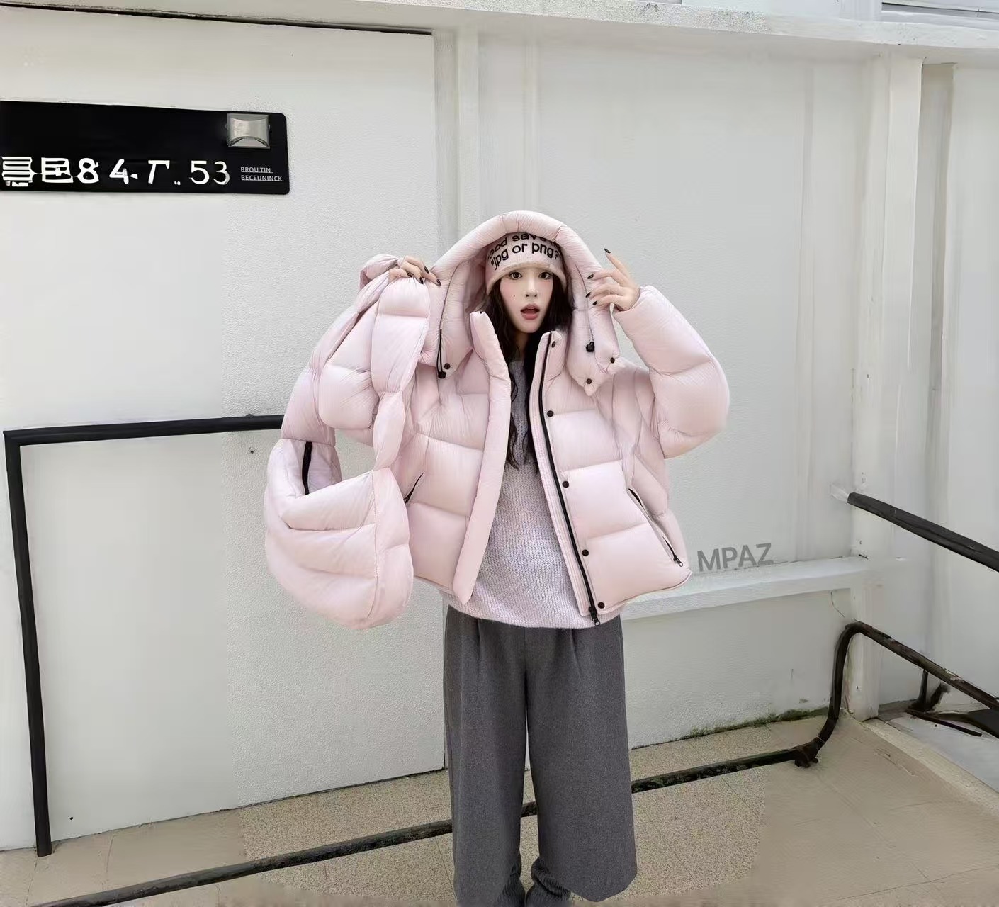 新国标90白鸭绒短款泡芙羽绒服女款百搭冬季百搭连帽款BC-799-1