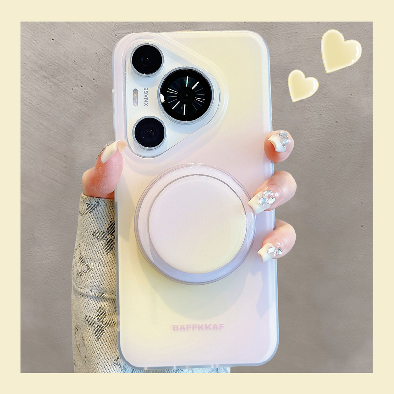 适用华为pura80pro+手机壳80Ultra韩系风渐变晕染糖果色磁吸支架