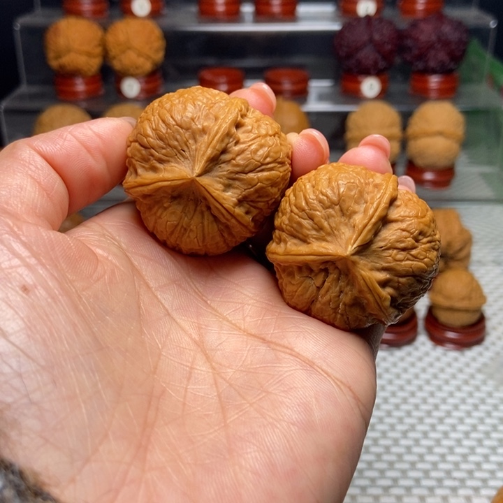 丛***说把件文玩核桃4金香炉三棱