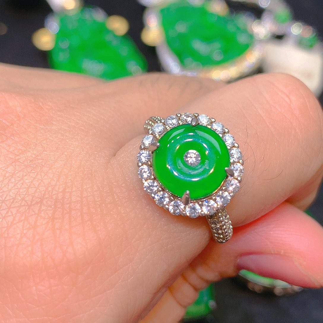 吊坠(不含链)银S925镶嵌翡翠翡翠