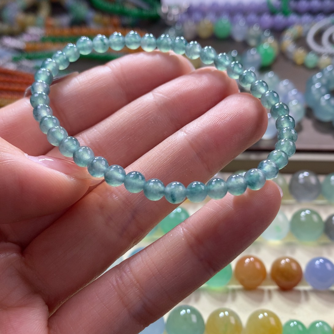 翡翠手链未镶嵌宠粉福利，冰蓝飘花卡4.5