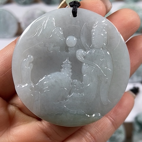 翡翠颈饰未镶嵌观音福利