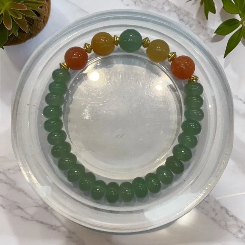 天然东陵玉算盘珠五路财财手串