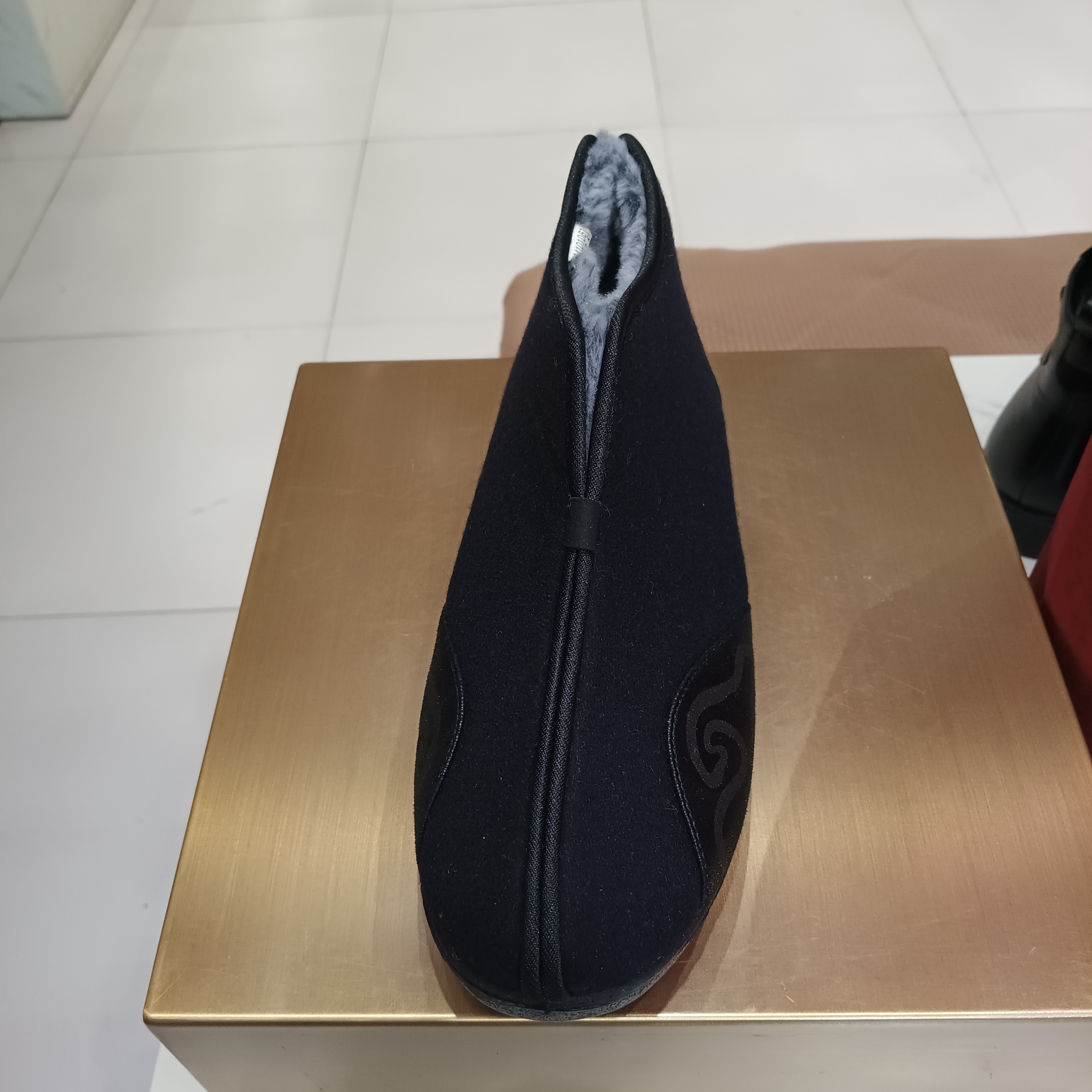 老美华骆驼鞍保暖人造毛男款棉鞋