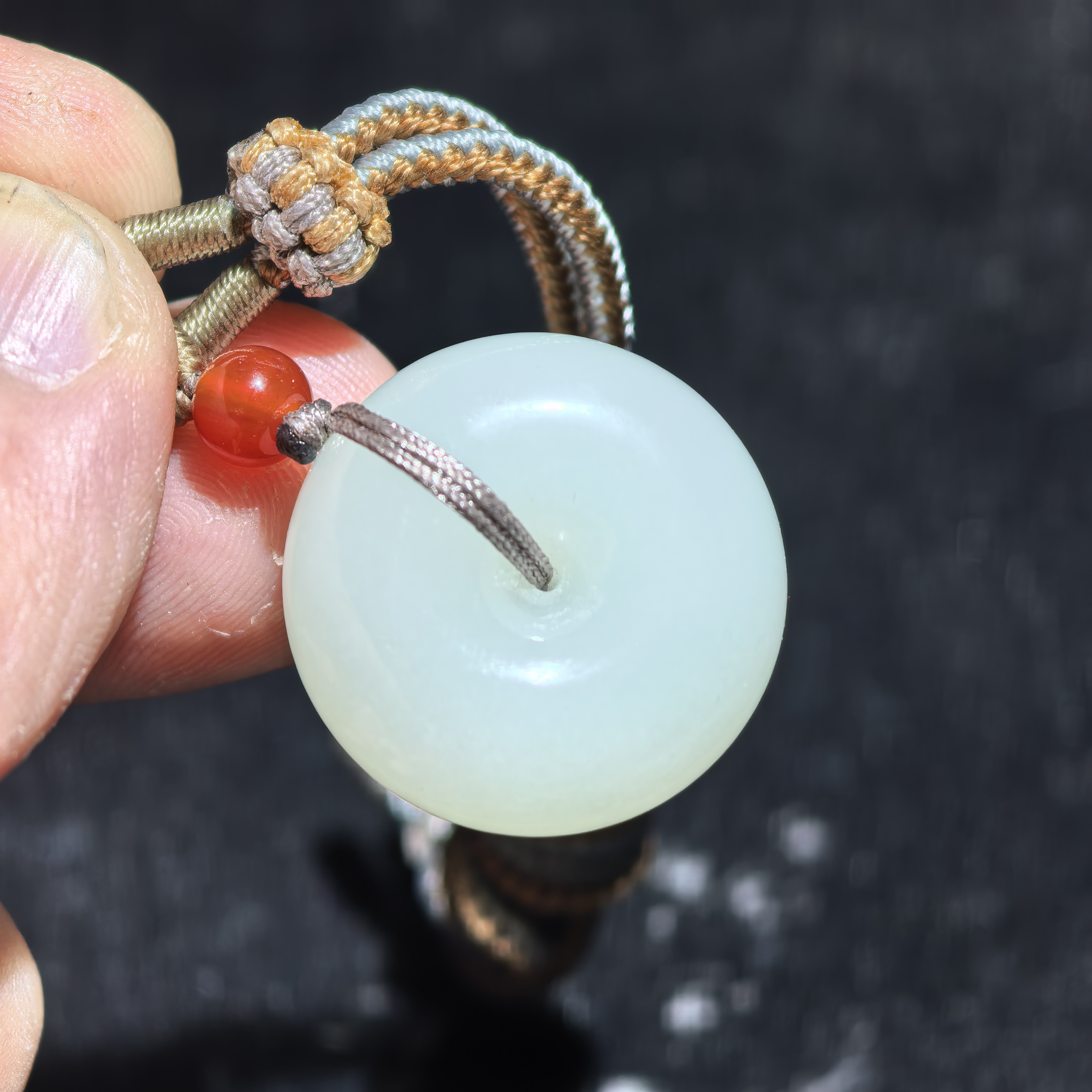 和田白玉平安扣玉坠挂件