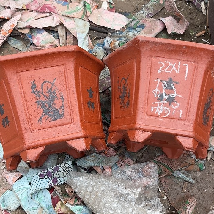 宜兴紫砂花盆，现货发