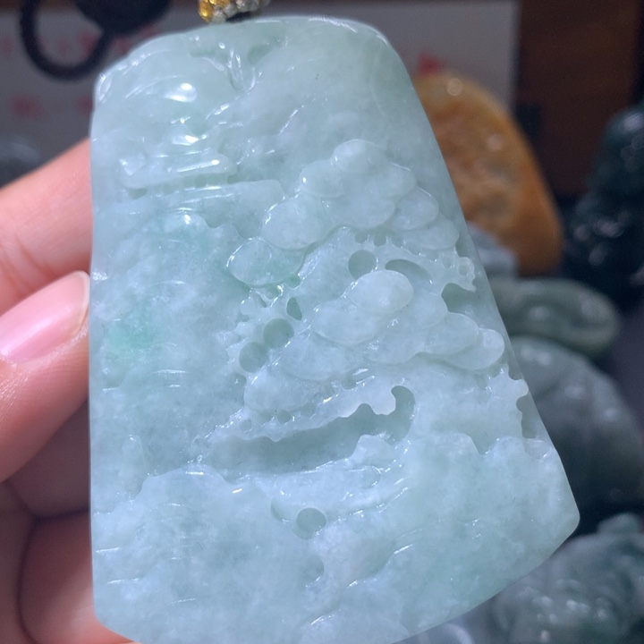 翡翠未镶嵌颈饰保真天然A货翡翠