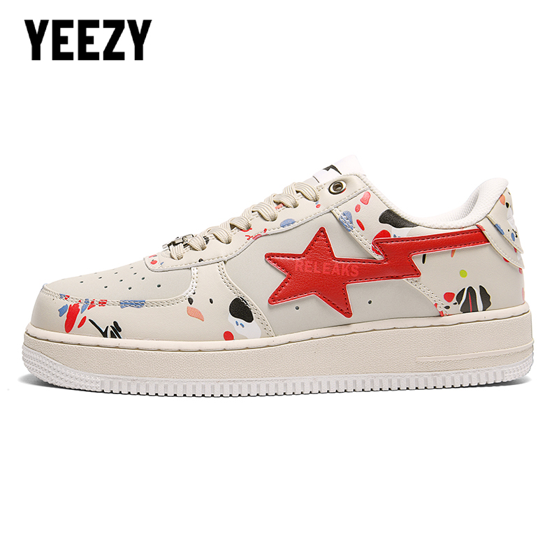 YEEZY/逸孜经典板鞋百搭潮鞋国潮潮流印花情侣复古时尚休闲鞋低帮