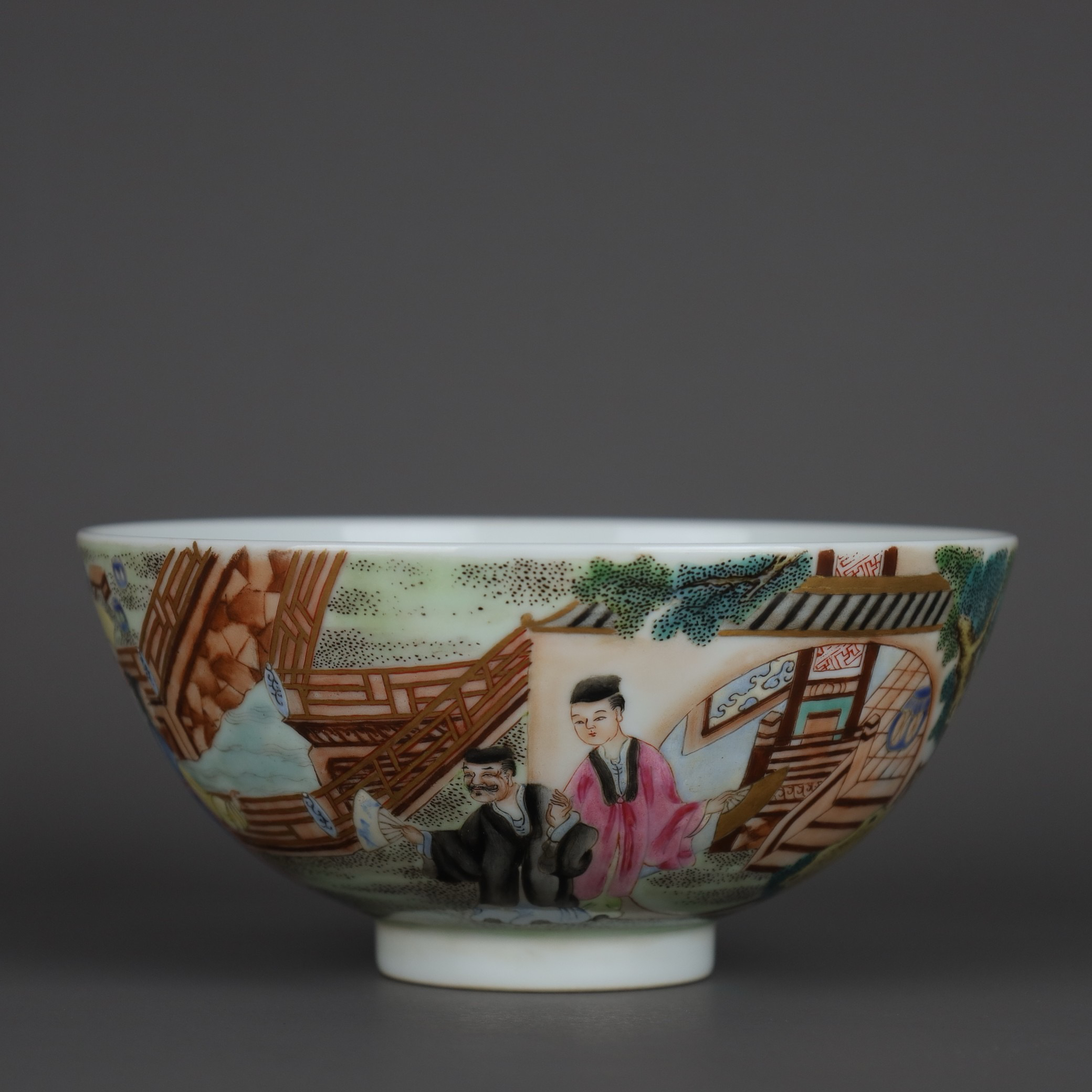 珐琅彩西厢记人物故事碗