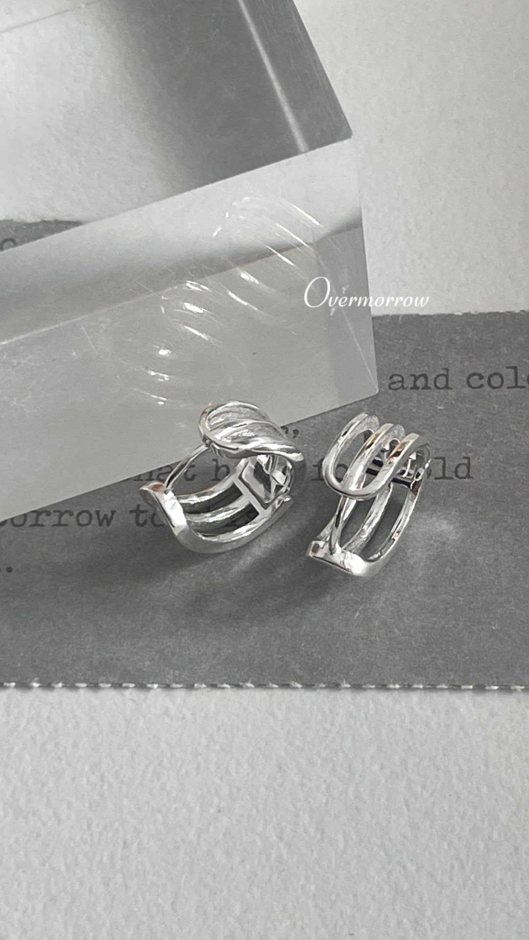 925银耳饰 三层U形耳扣 通体银12mm 9177