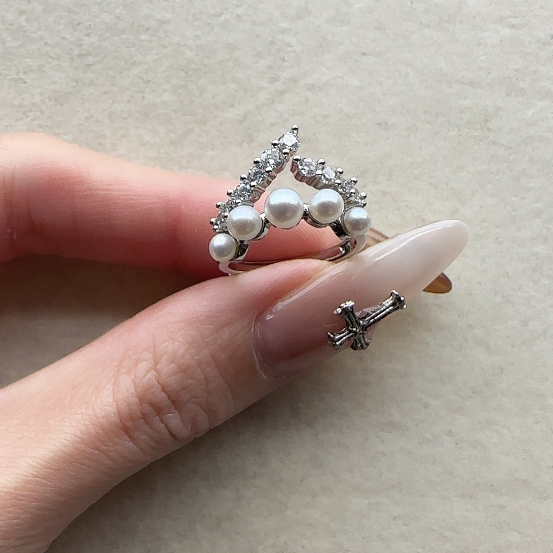 淡水珍珠戒指22银S925镶嵌