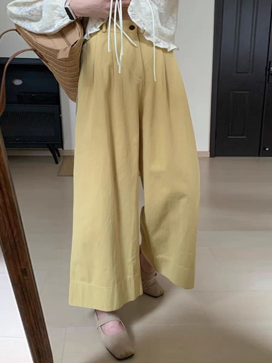 薄款阔腿裤韩版时尚女装显瘦透气休闲裤山本丝夏款好穿8997