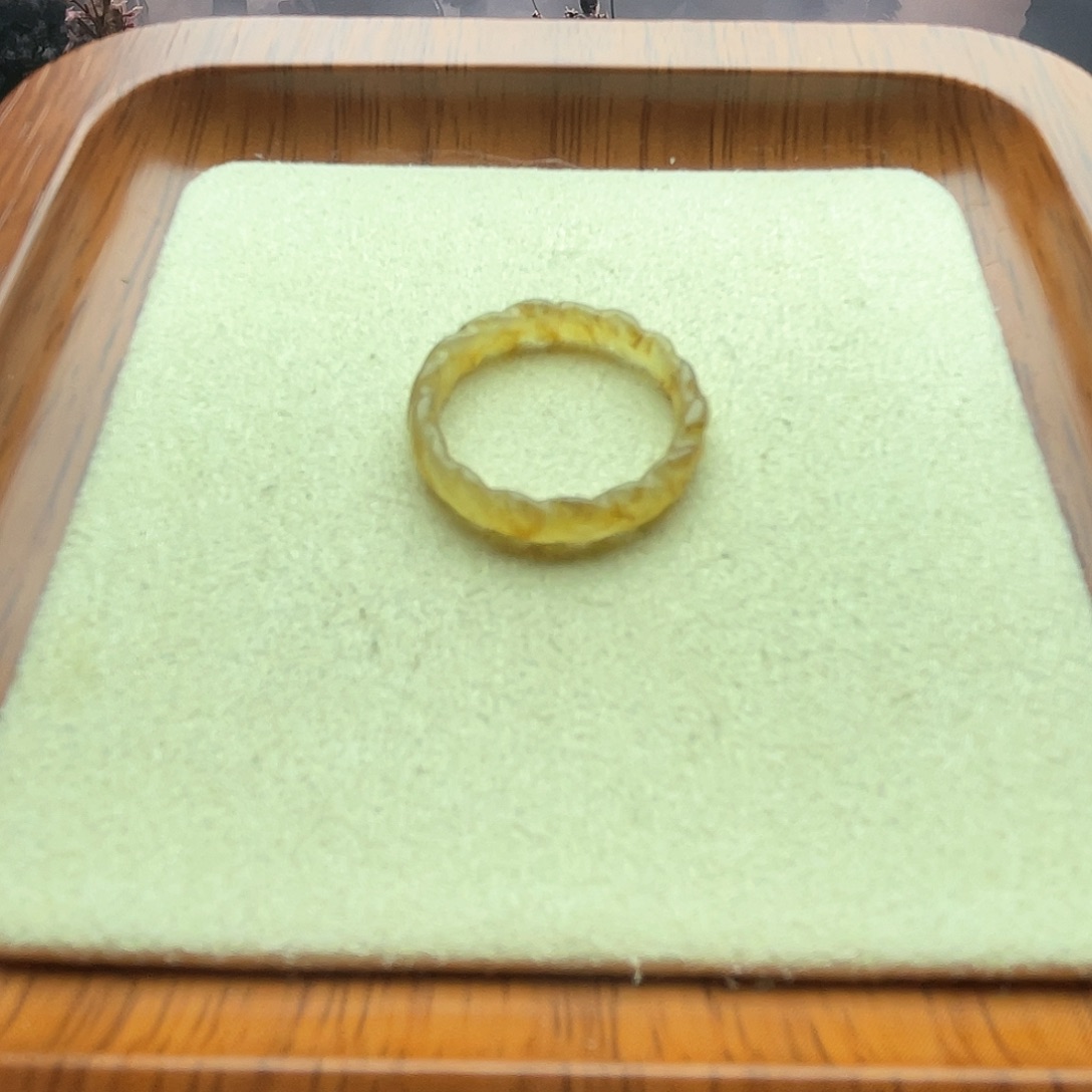 和田玉戒指未镶嵌桂花糖麻花15-16号