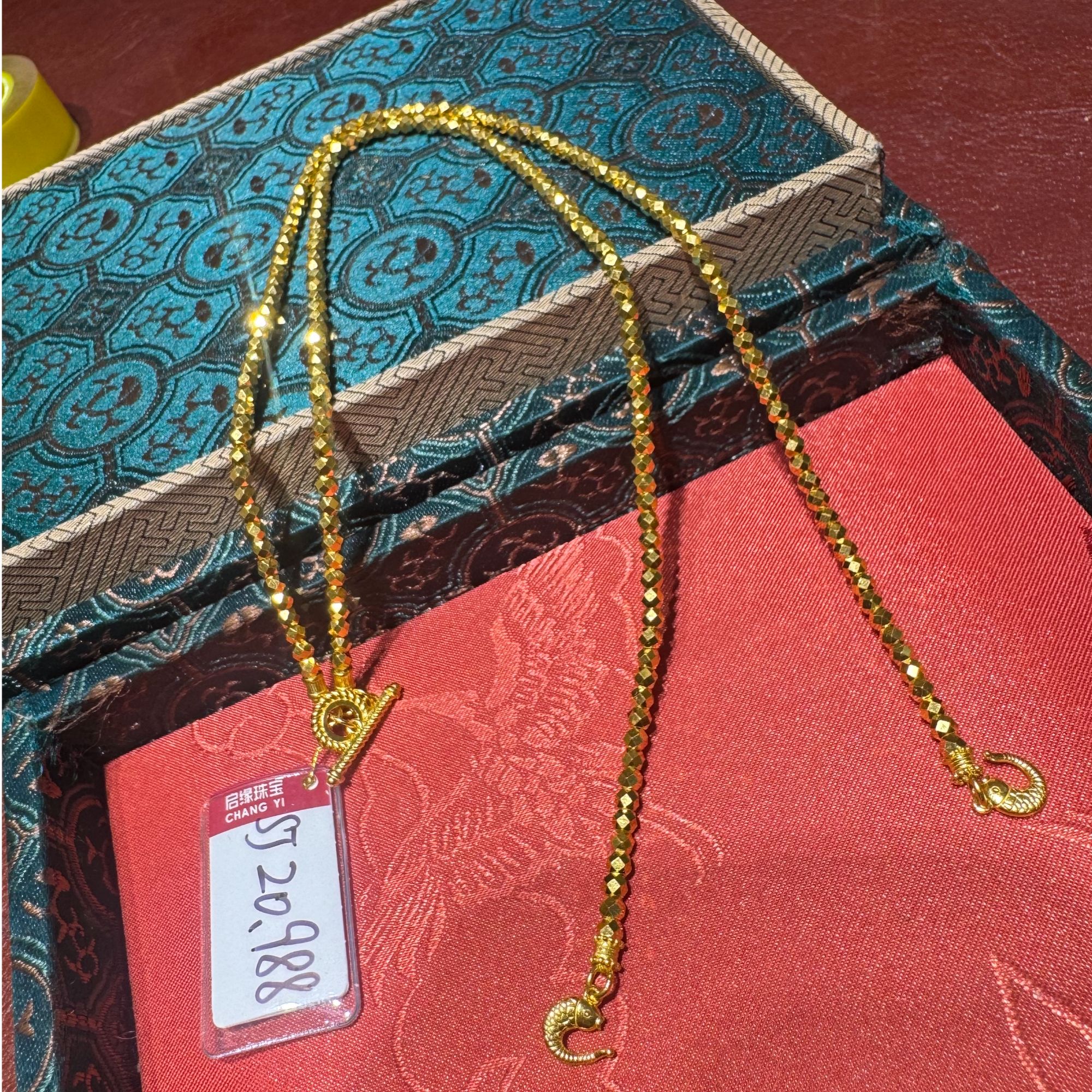 足金卡3蹦迪珠万能链56厘米