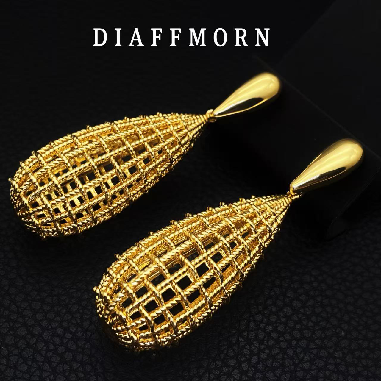 铜合金耳饰 Y.M〖风华依旧〗气质复古高级金色小众大气耳环时尚轻奢