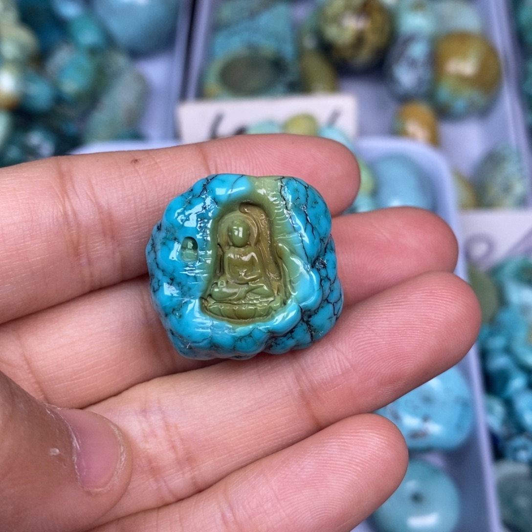 绿松石未镶嵌挂件