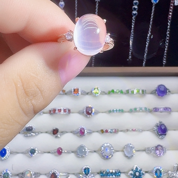 银S925镶嵌戒指芙蓉石