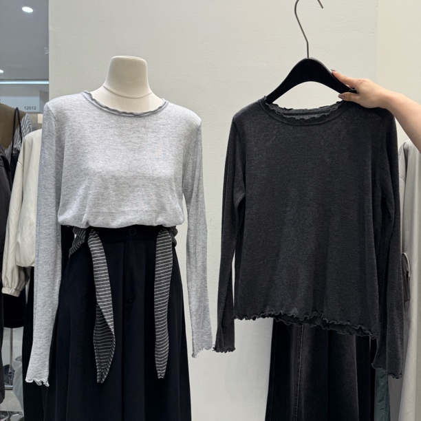 A-花边领设计慵懒上衣