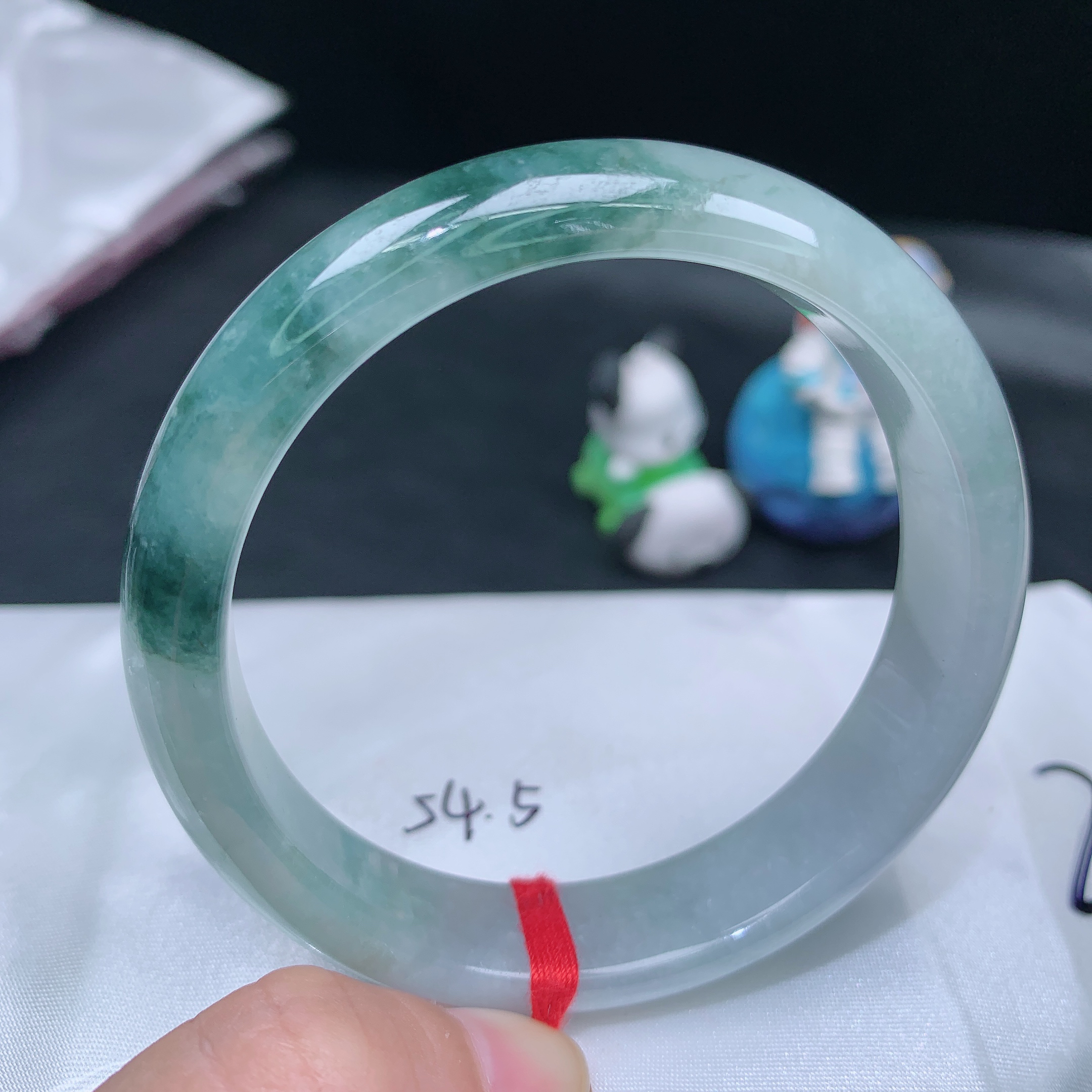 编号509 缅甸纯天然翡翠A货手镯正圈55