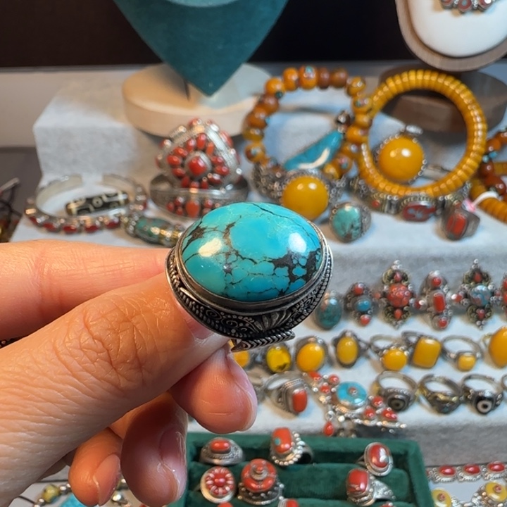 小***视大理石非金属诺布戒指