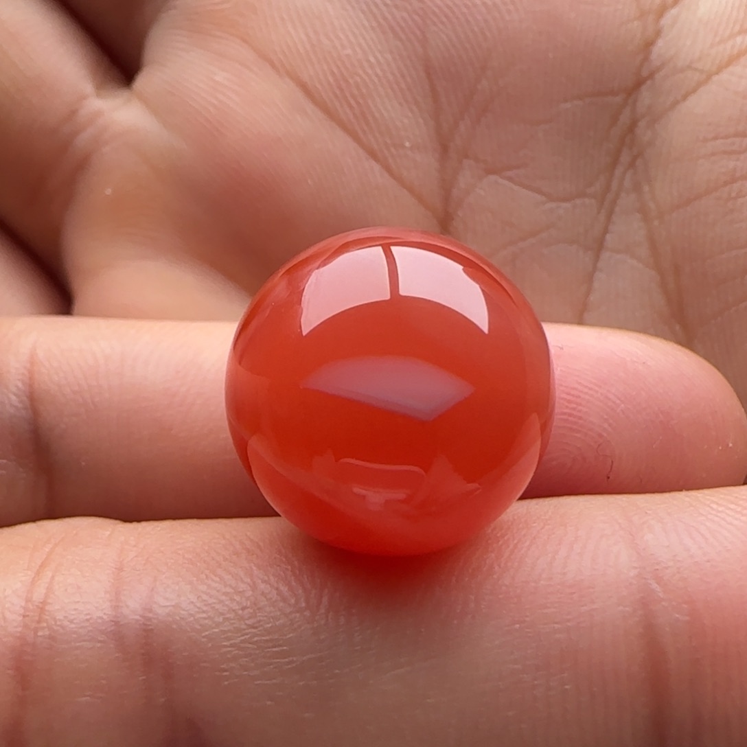 南红玛瑙未镶嵌圆珠15.3蚕丝纹