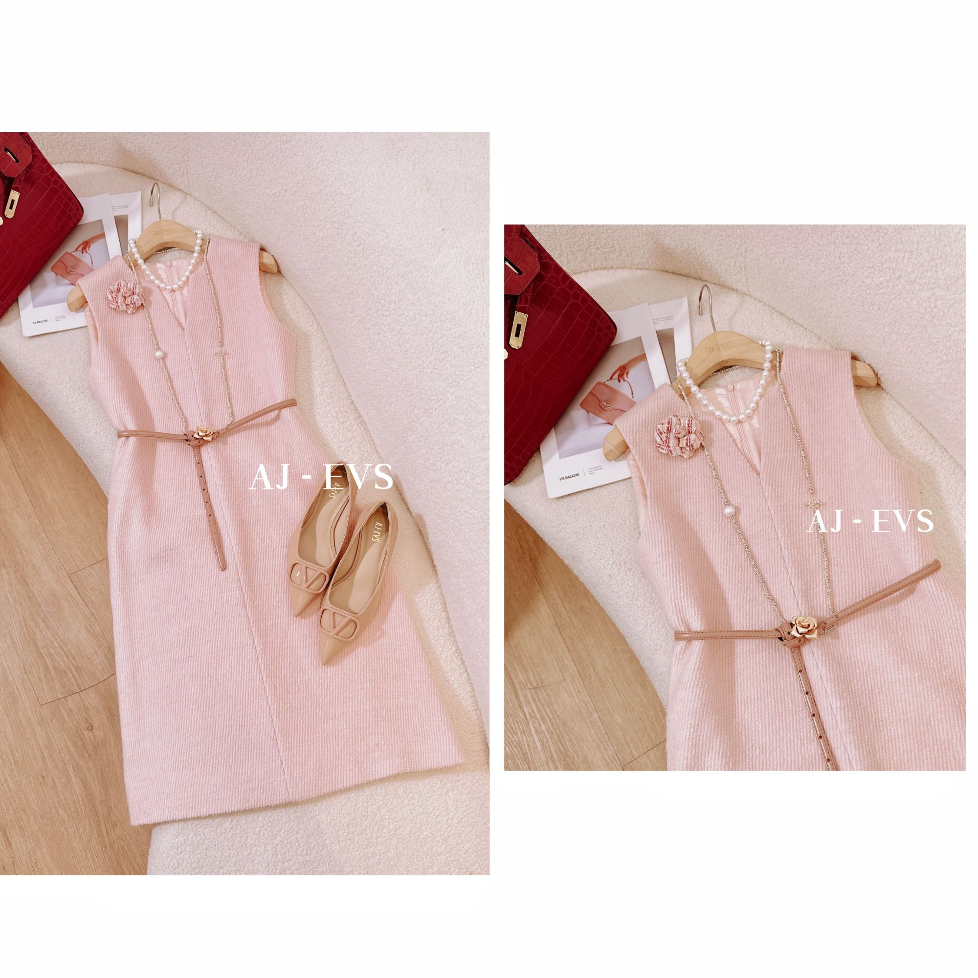 AJ-EVS【温婉佳人· 优雅澳洲全羊毛显瘦气质连衣裙】