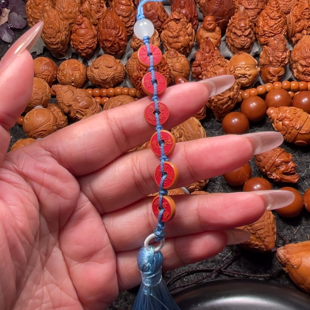 橄榄核手串/手链闹**?五帝钱
