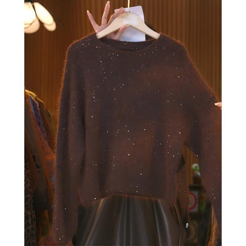 Q3330-A 入秋上衣长袖净版针织衫女秋季新款显瘦气质减龄上衣FF