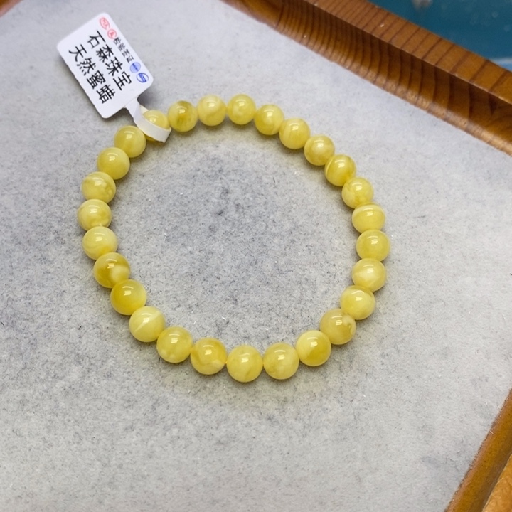 蜜蜡裸石未镶嵌手串