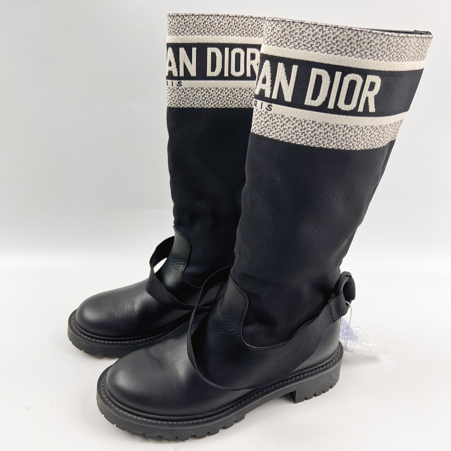 95新 DIOR/迪奥 迪奥/Dior 35.5码 98新 黑色标语靴子 lz00808