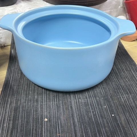 微瑕，明火，口径21厘米，高度11蓝色变形